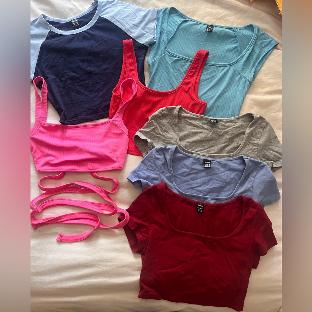 Shein Top Bundle- 7 total, ALL XS… no rips, tears, or stains